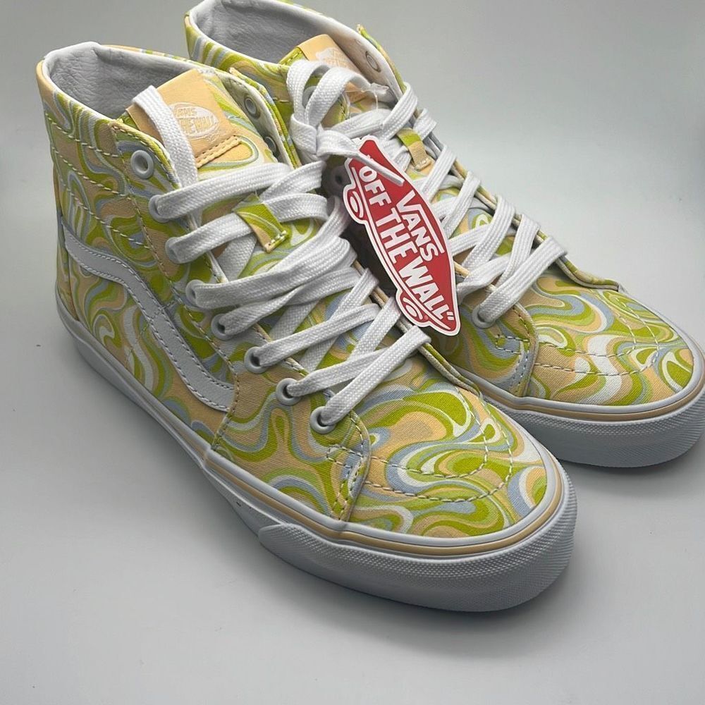 Vans Women’s High-Top Sneakers in Yellow Swirl